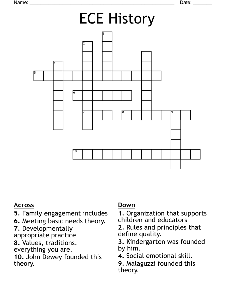 ECE History Crossword