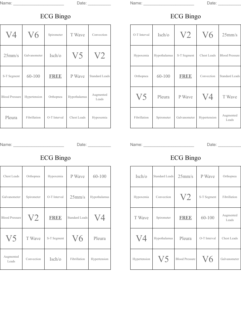 ECG Bingo