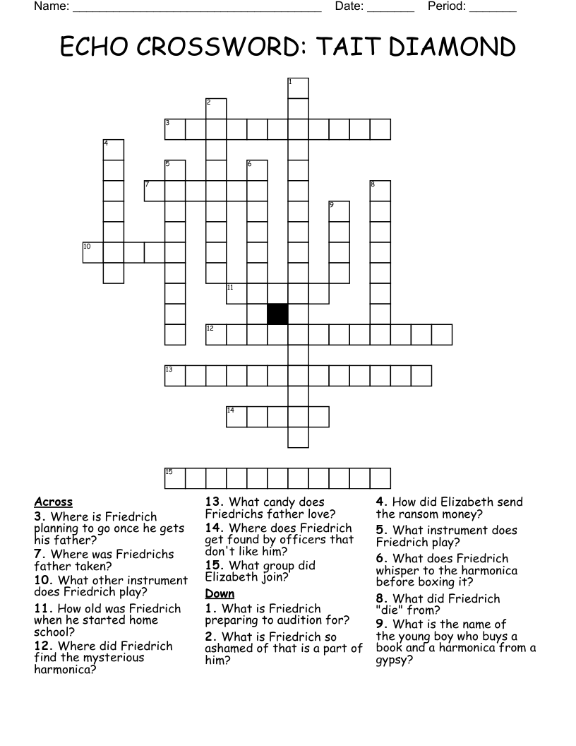 ECHO CROSSWORD: TAIT DIAMOND