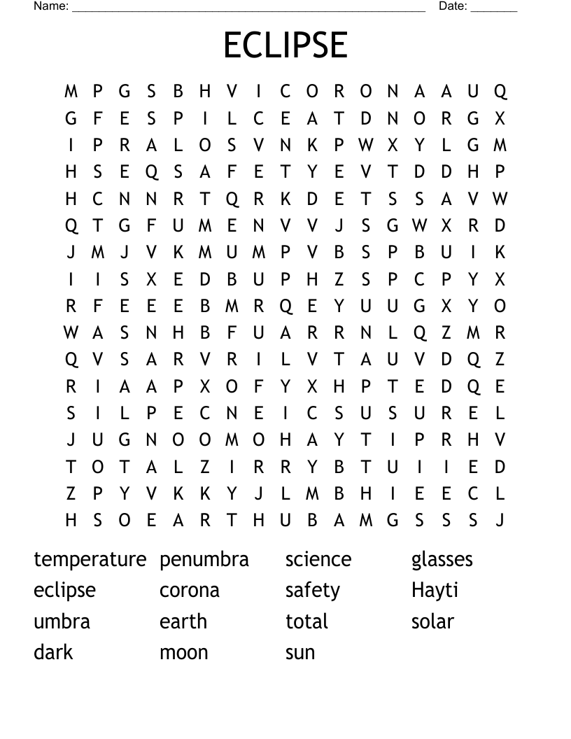 ECLIPSE Word Search