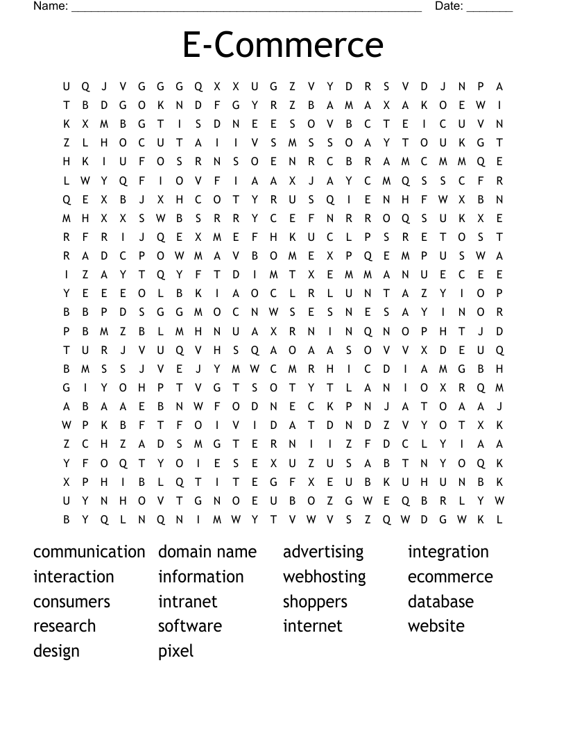 E-Commerce Word Search