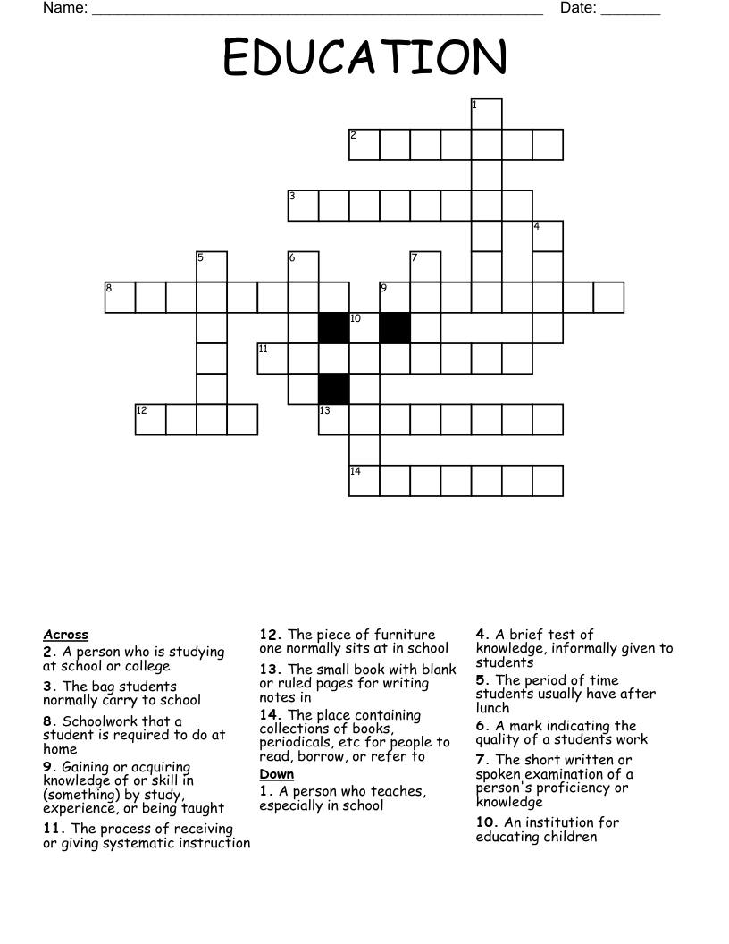 EDUCATION Crossword
