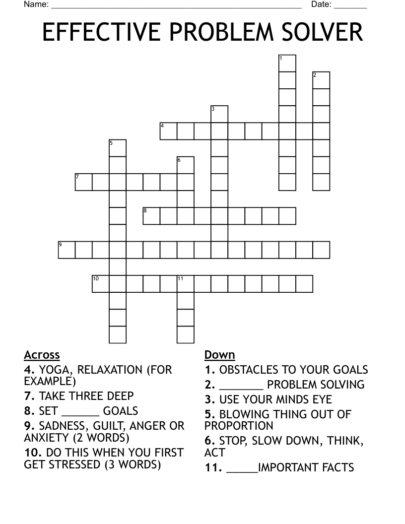 EFFECTIVE PROBLEM SOLVER Crossword