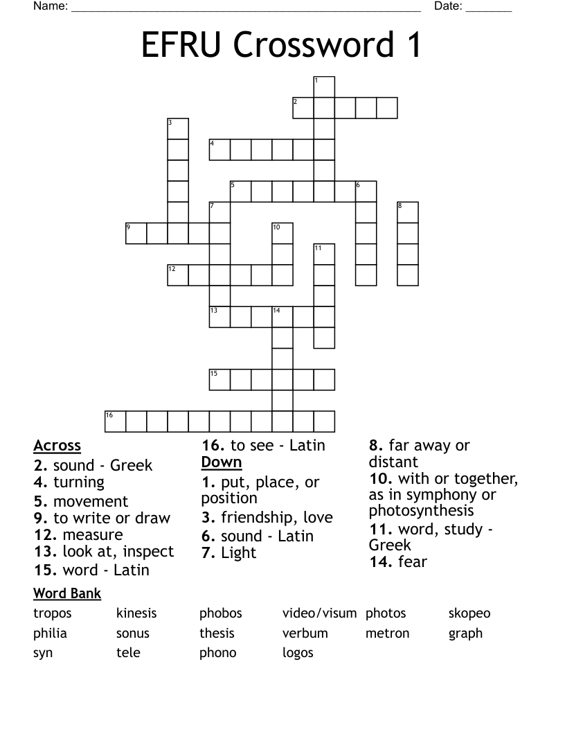 EFRU Crossword 1