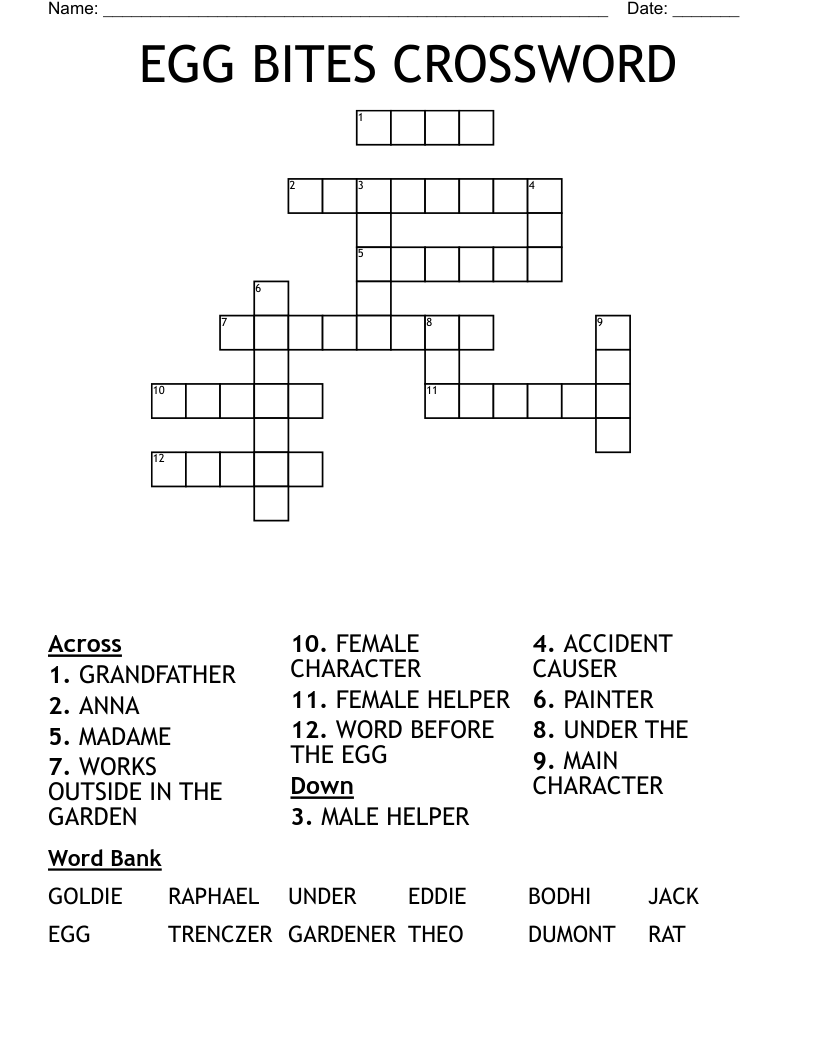 EGG BITES CROSSWORD