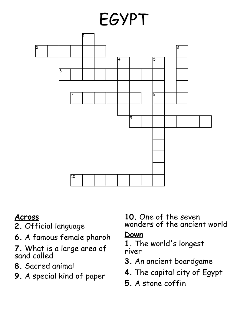 EGYPT Crossword