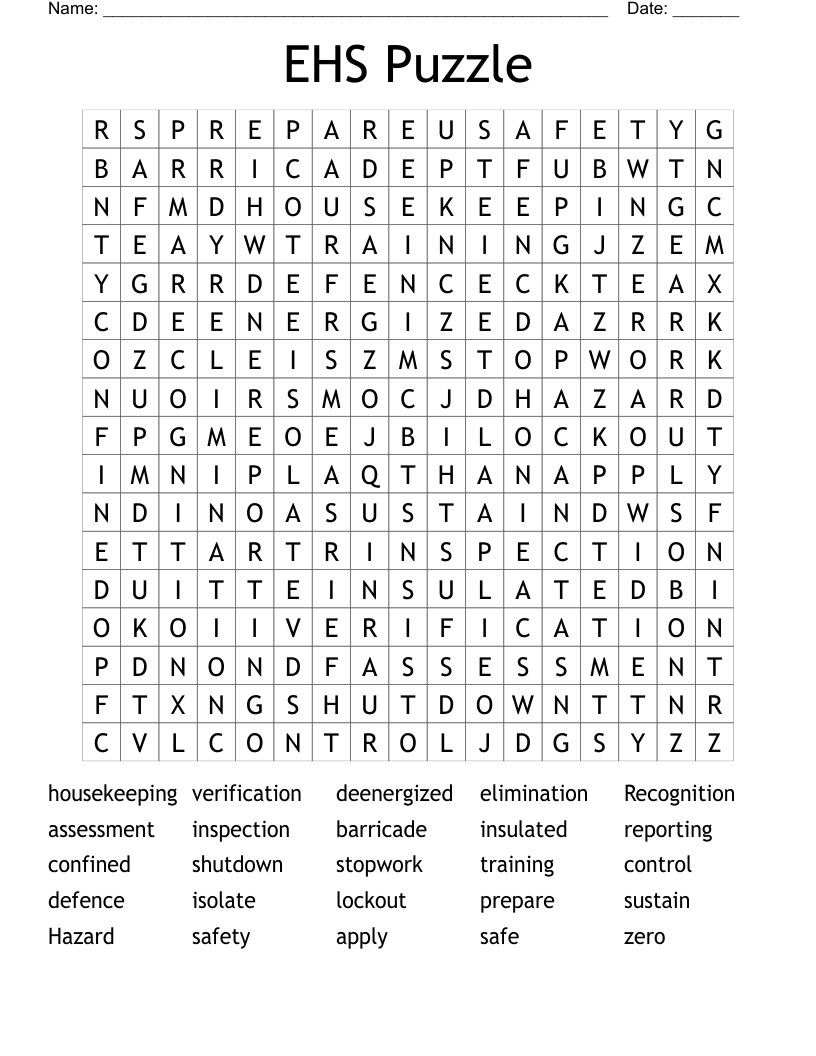EHS Puzzle Word Search