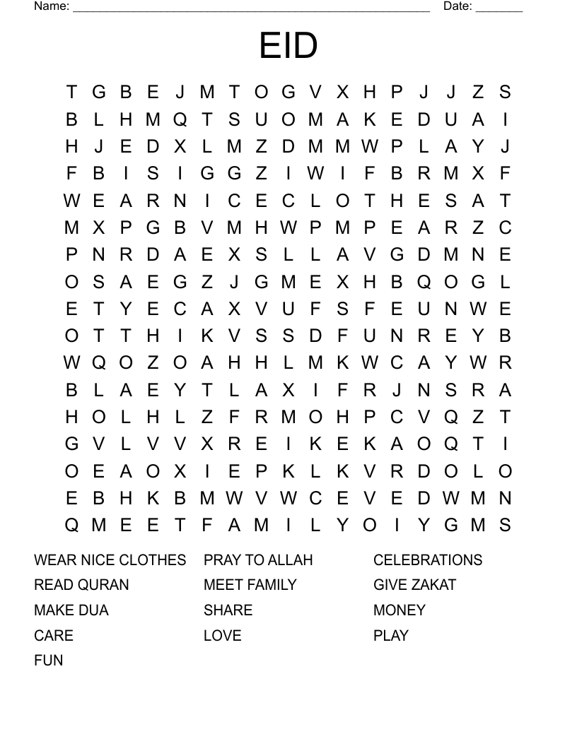 EID Word Search