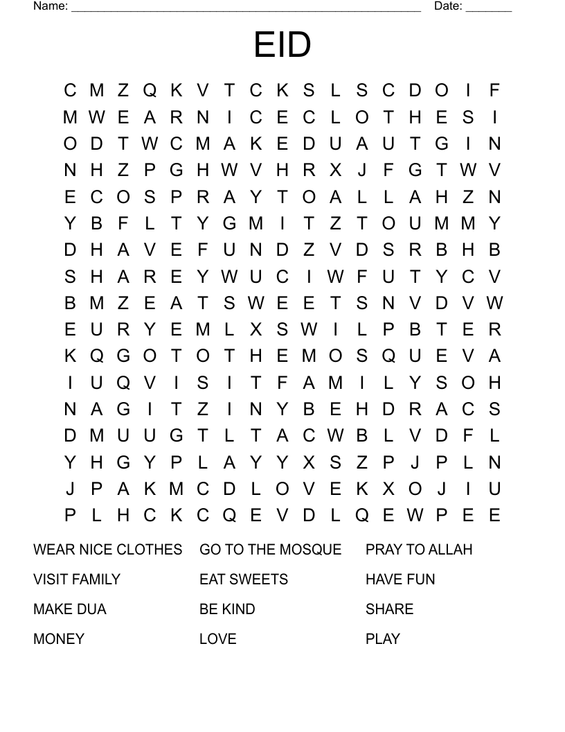 EID Word Search