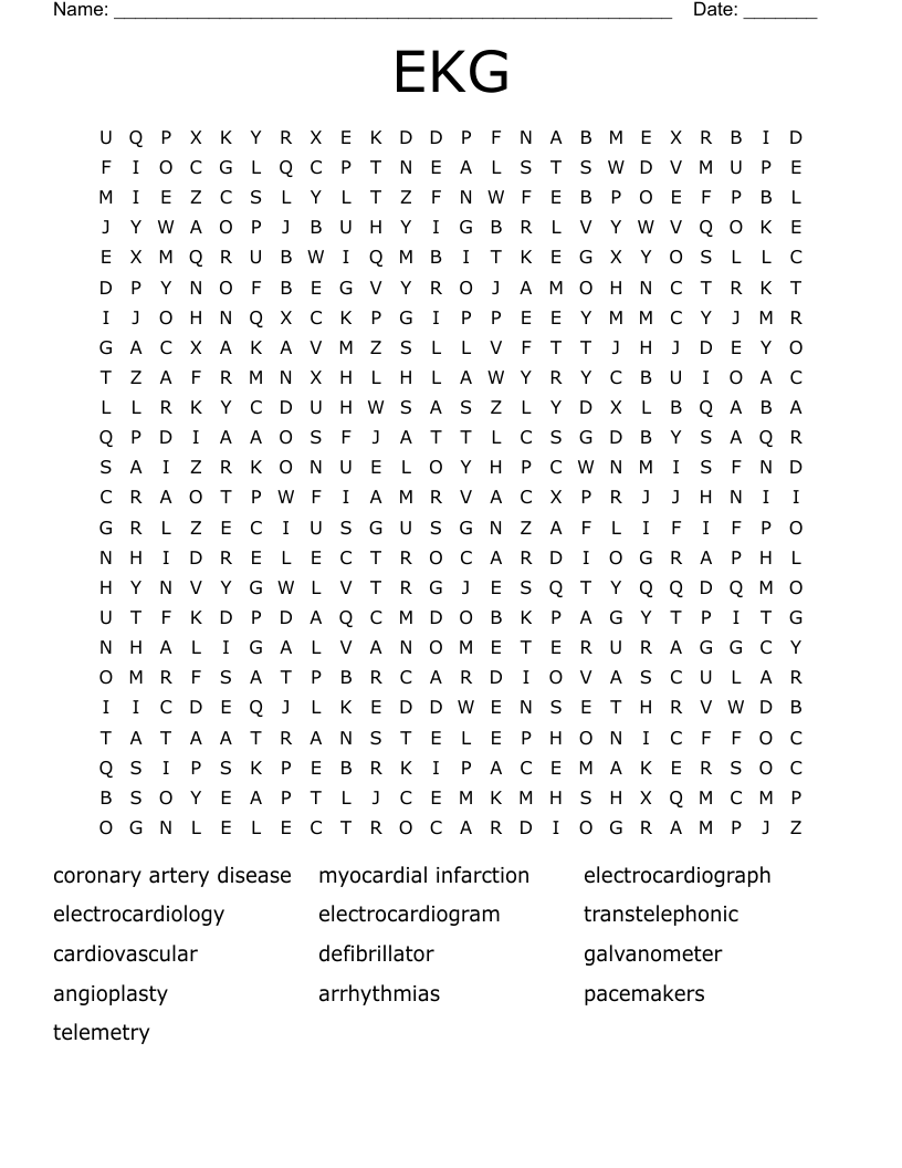 EKG Word Search