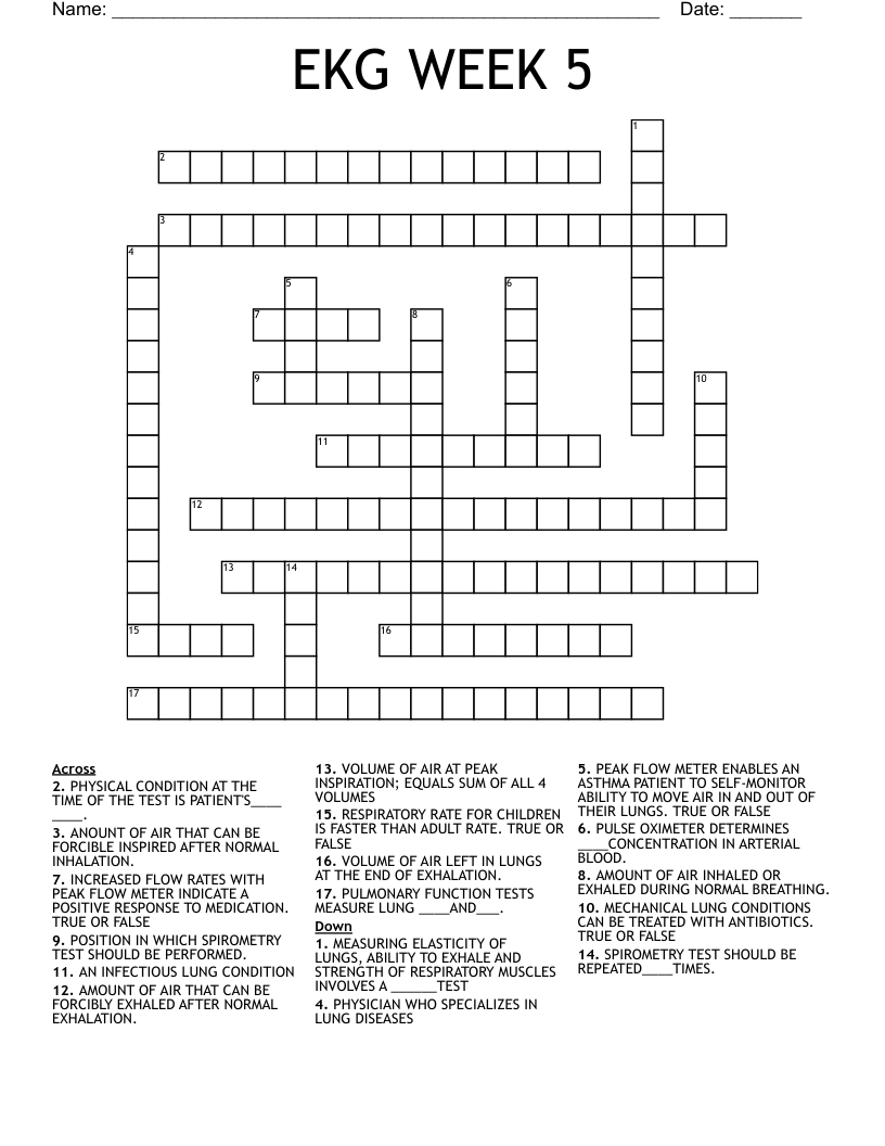 EKG WEEK 5 Crossword