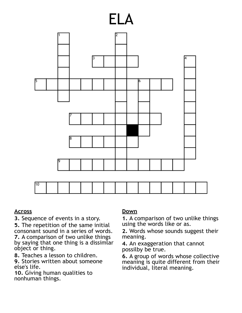 ELA Crossword