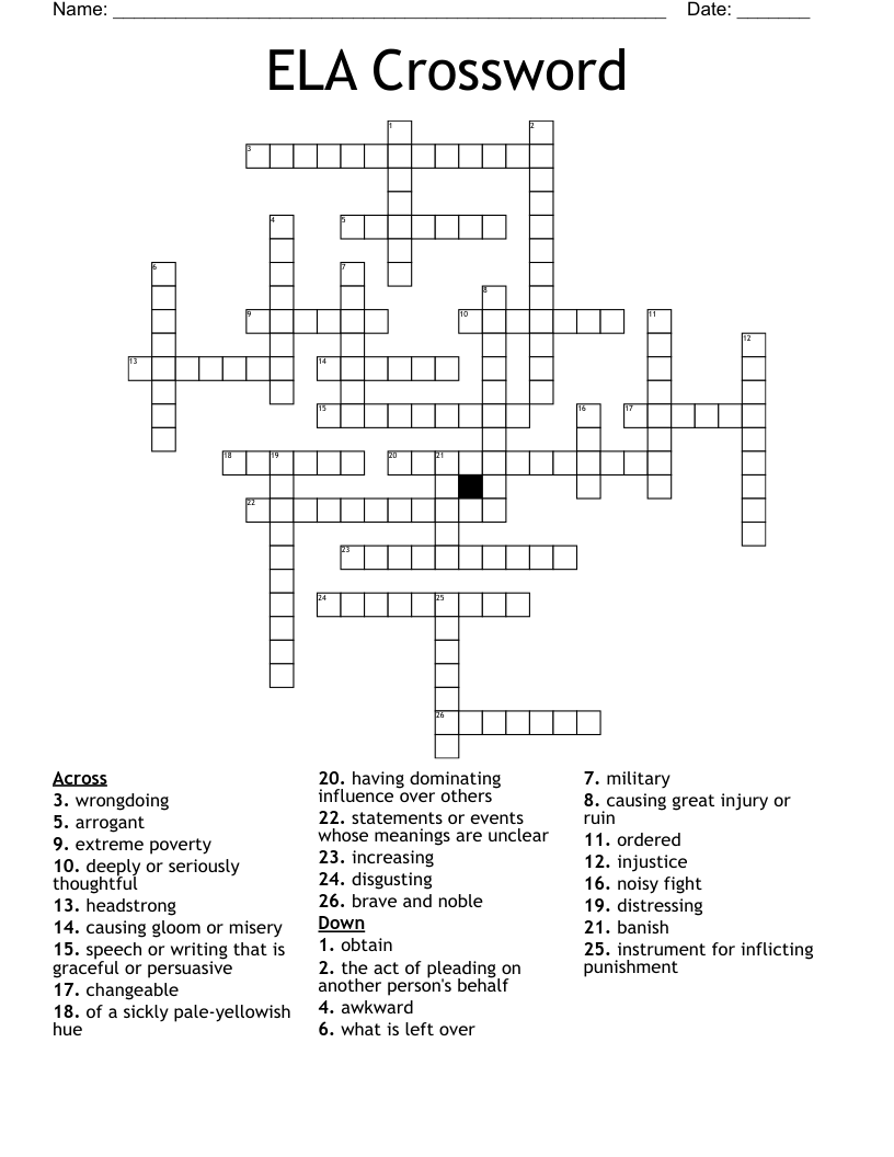ELA Crossword