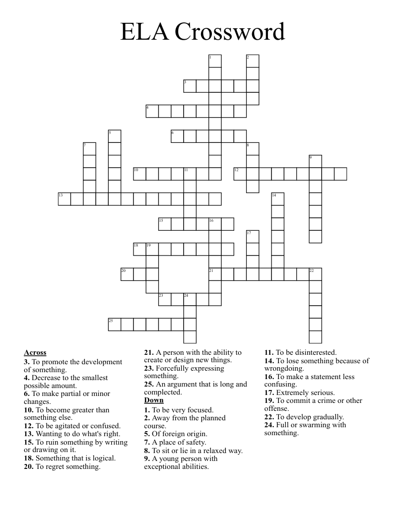 ELA Crossword