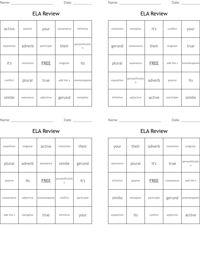 ELA Review