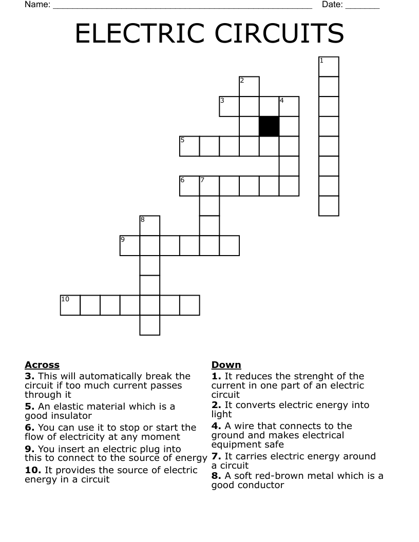 ELECTRIC CIRCUITS Crossword