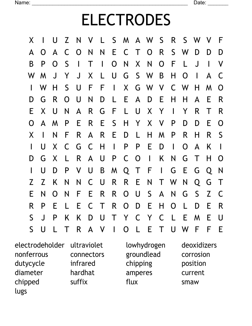ELECTRODES Word Search