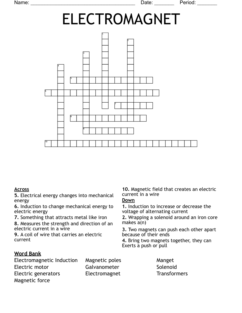 ELECTROMAGNET Crossword