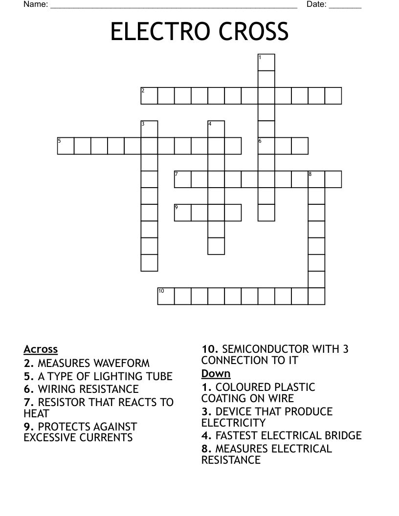ELECTRO CROSS Crossword