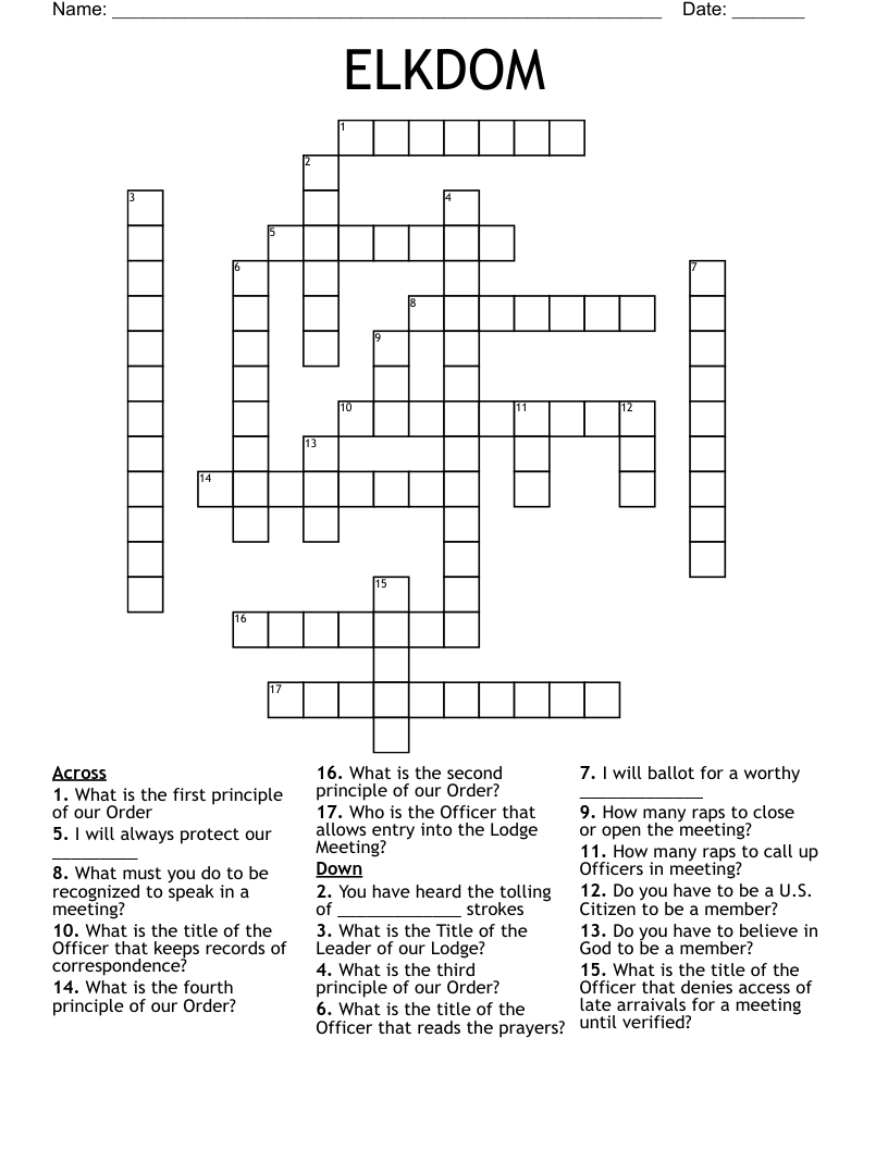 ELKDOM Crossword