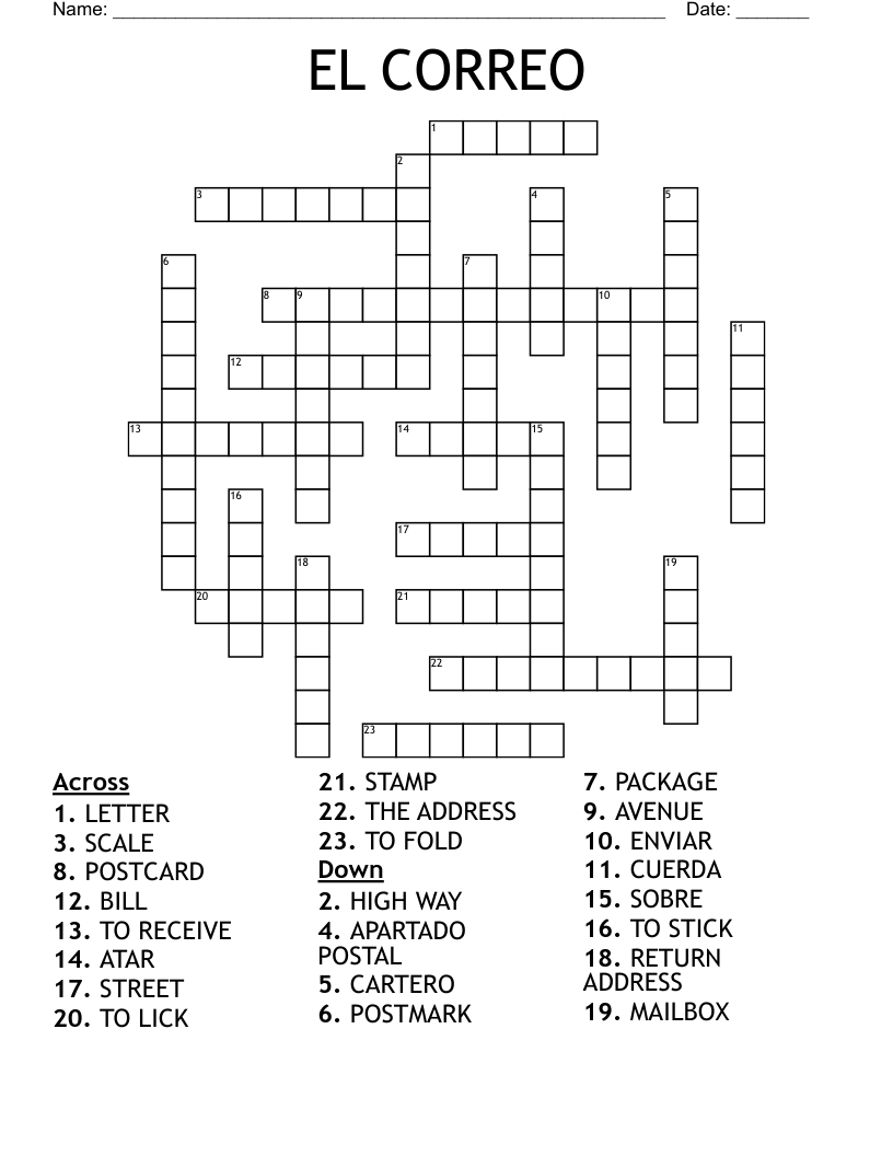 EL CORREO Crossword