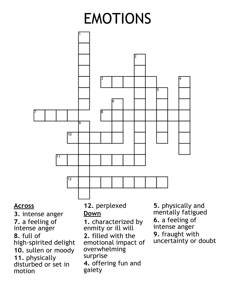 EMOTIONS Crossword