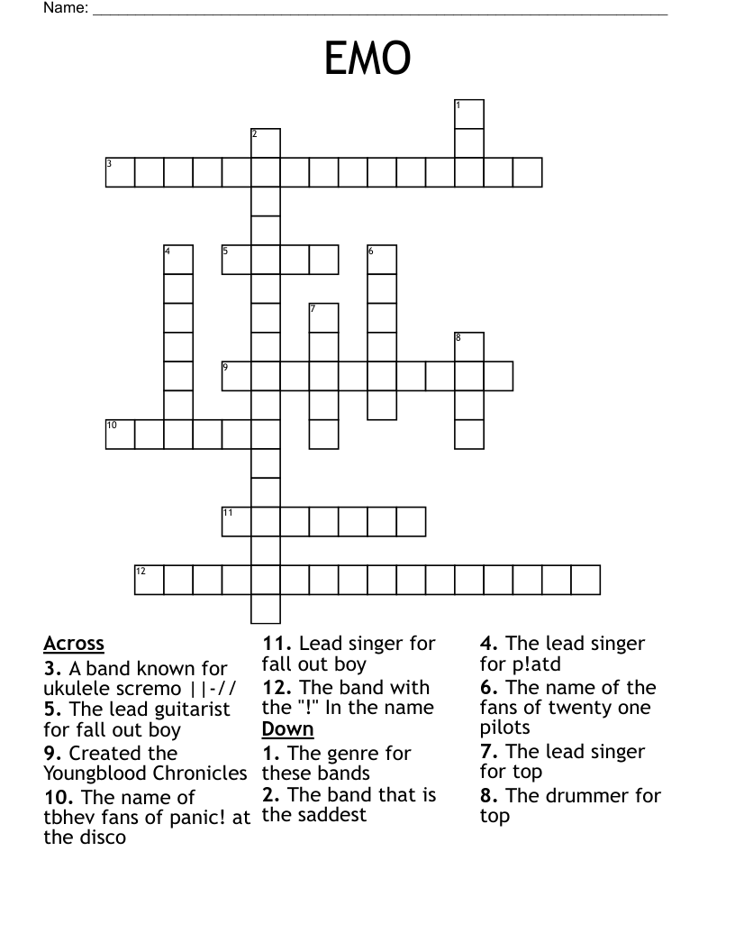 EMO Crossword
