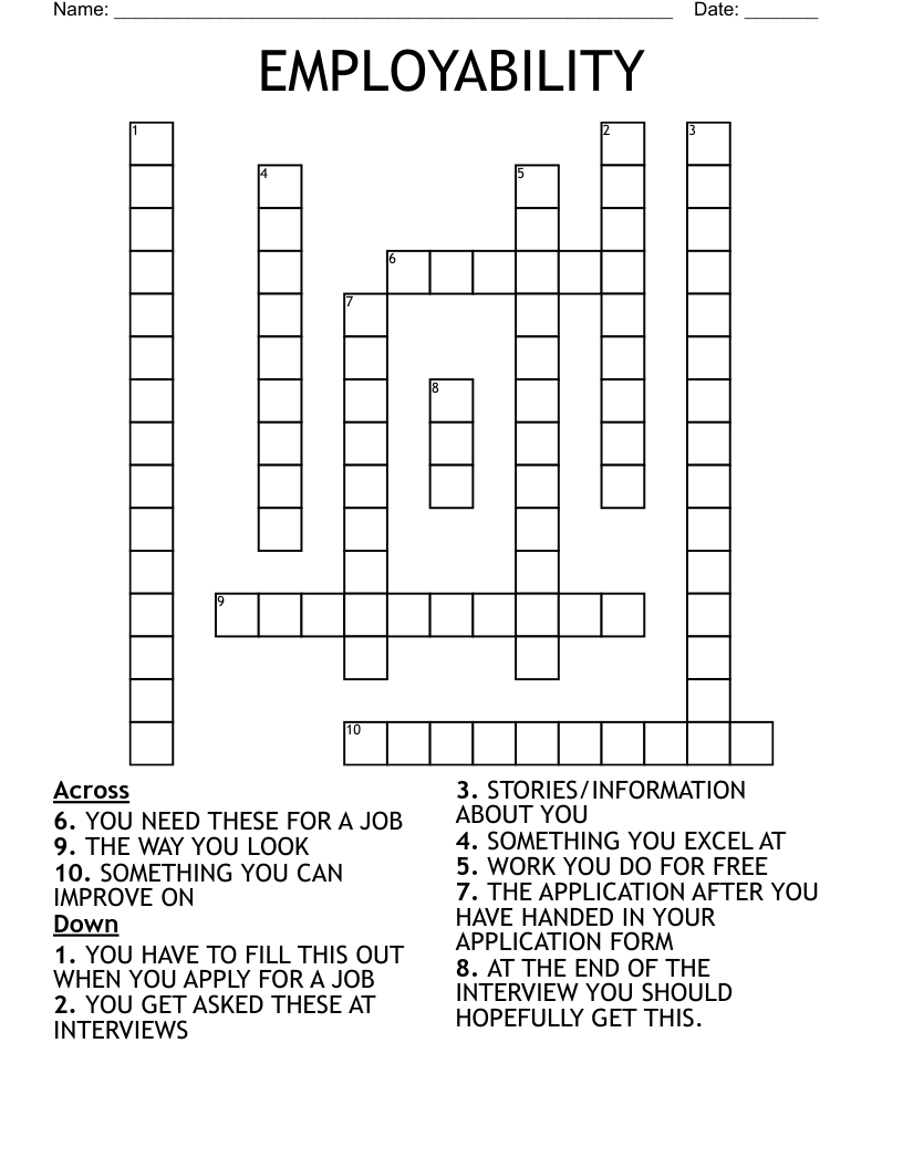 EMPLOYABILITY Crossword