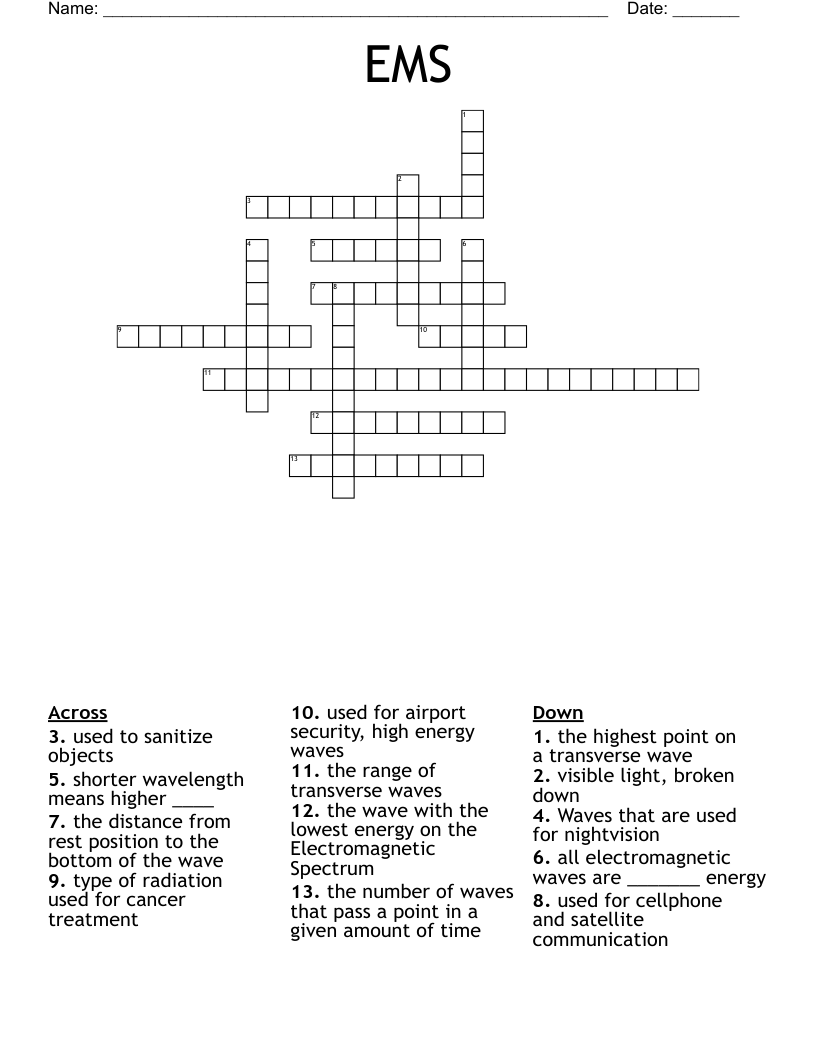 EMS Crossword