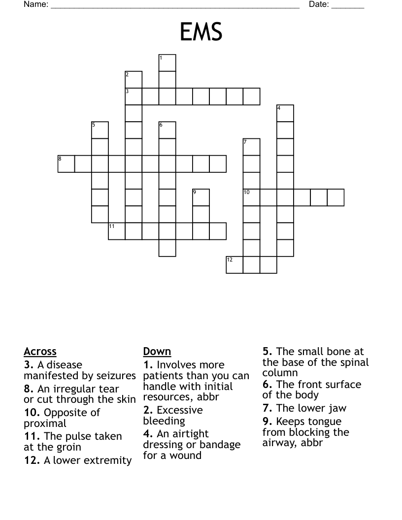 EMS Crossword