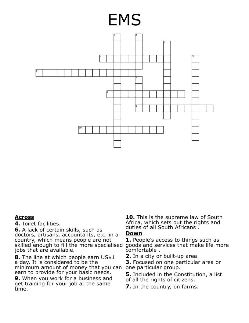 EMS Crossword