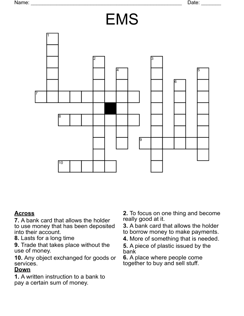 EMS Crossword