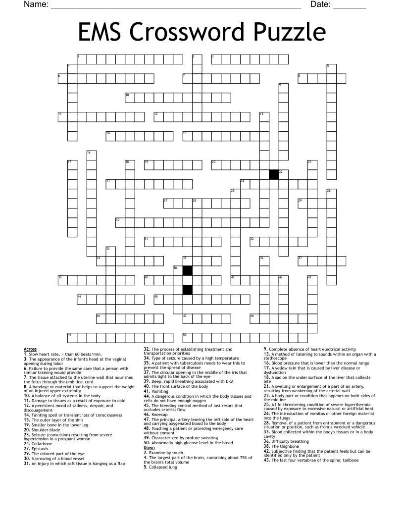 EMS Crossword Puzzle