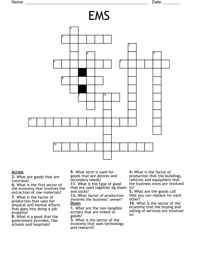 EMS  Crossword