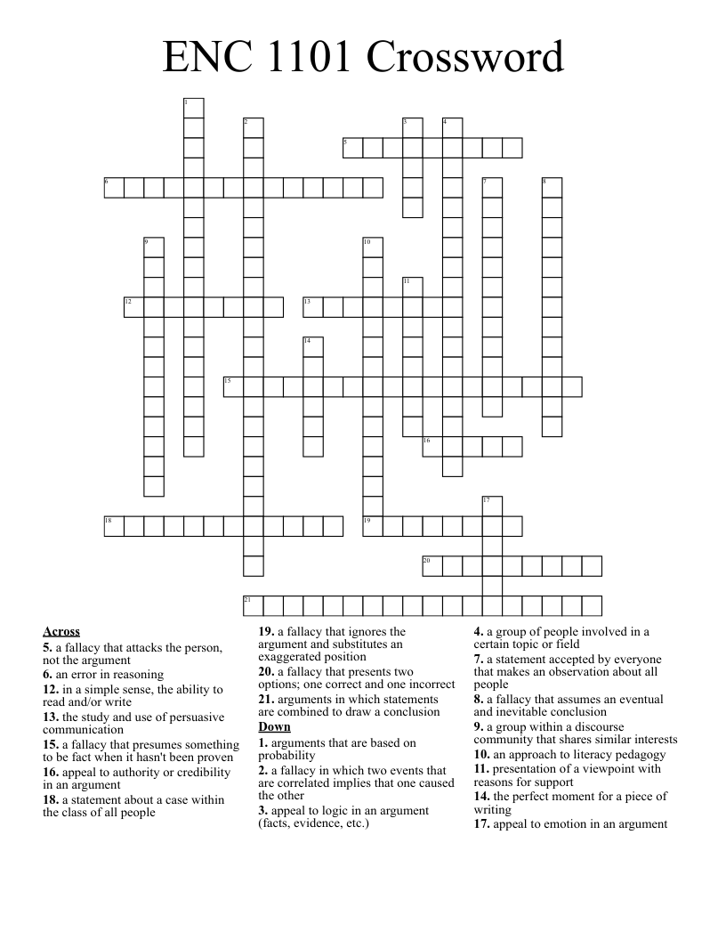 ENC 1101 Crossword