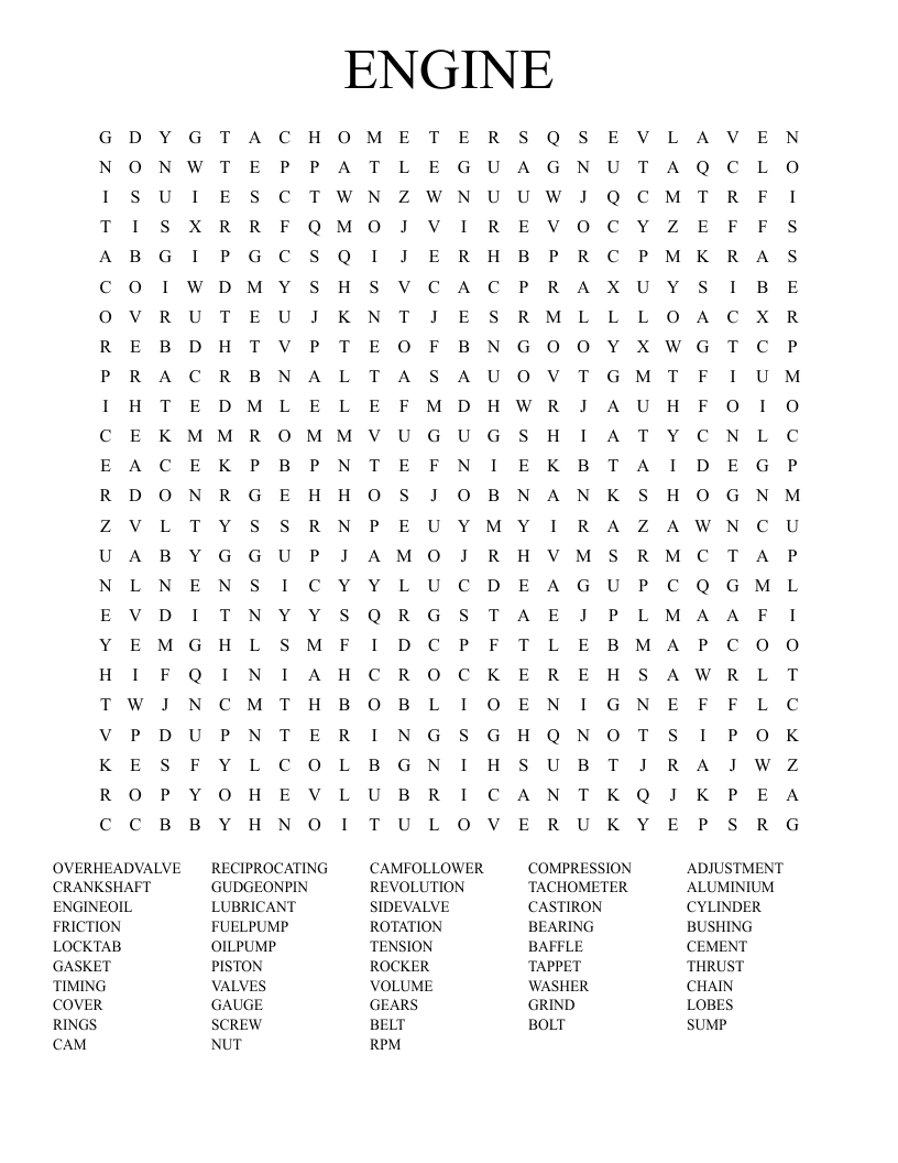 ENGINE Word Search