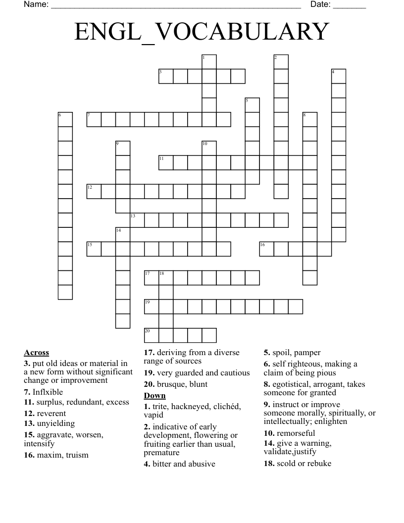 ENGL_VOCABULARY  Crossword