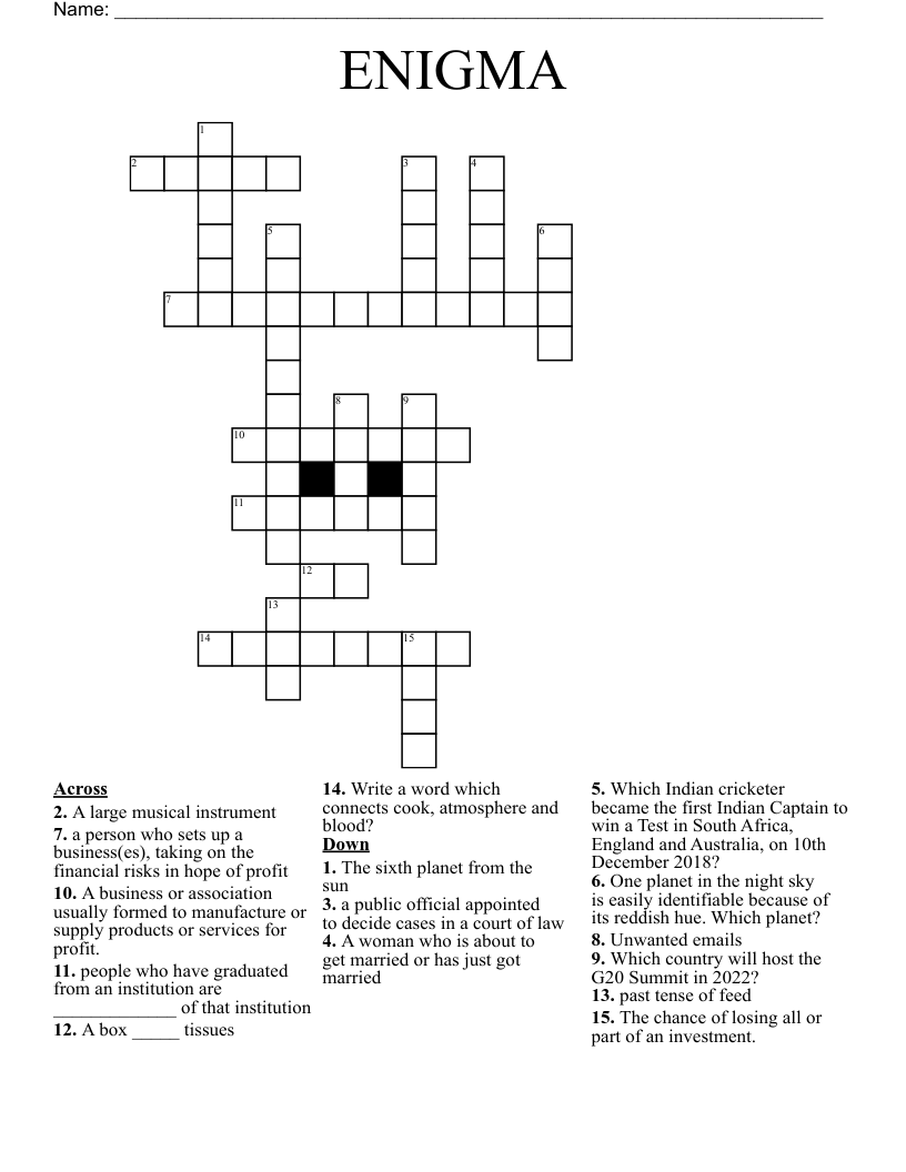 ENIGMA Crossword