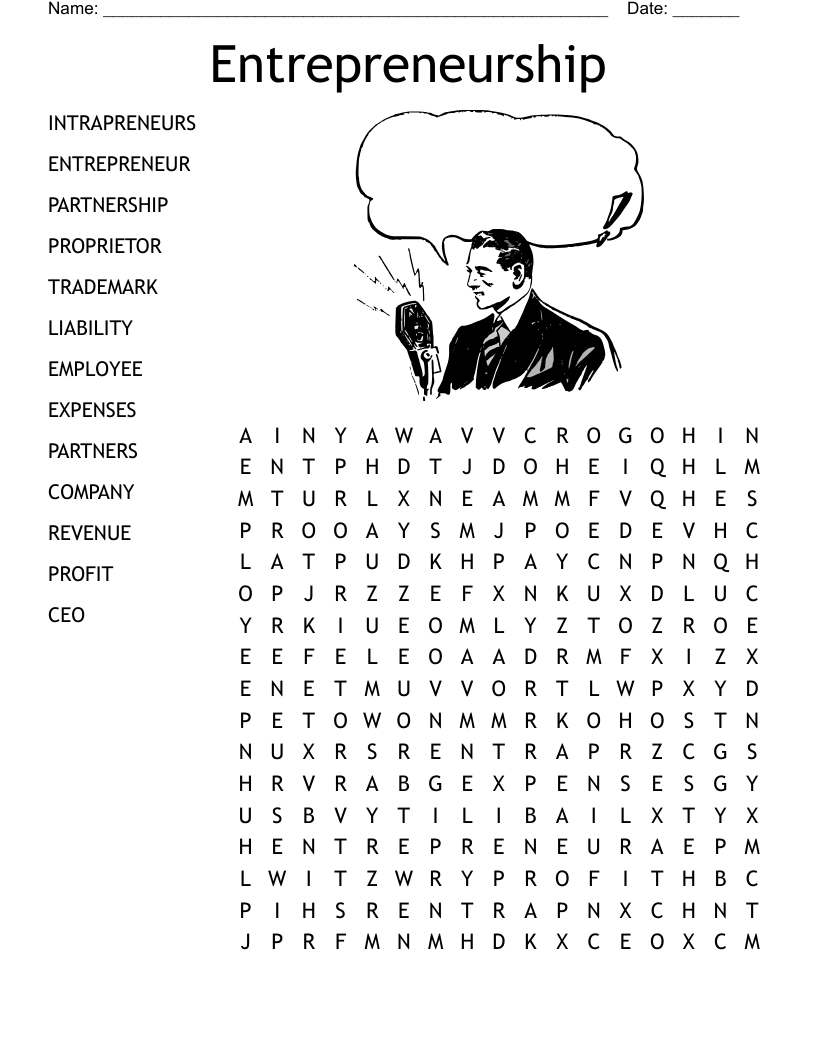 Entrepreneurship  Word Search
