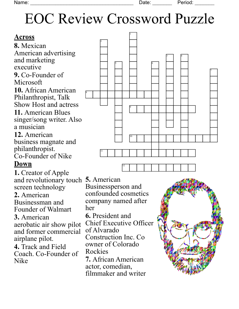 EOC Review Crossword Puzzle