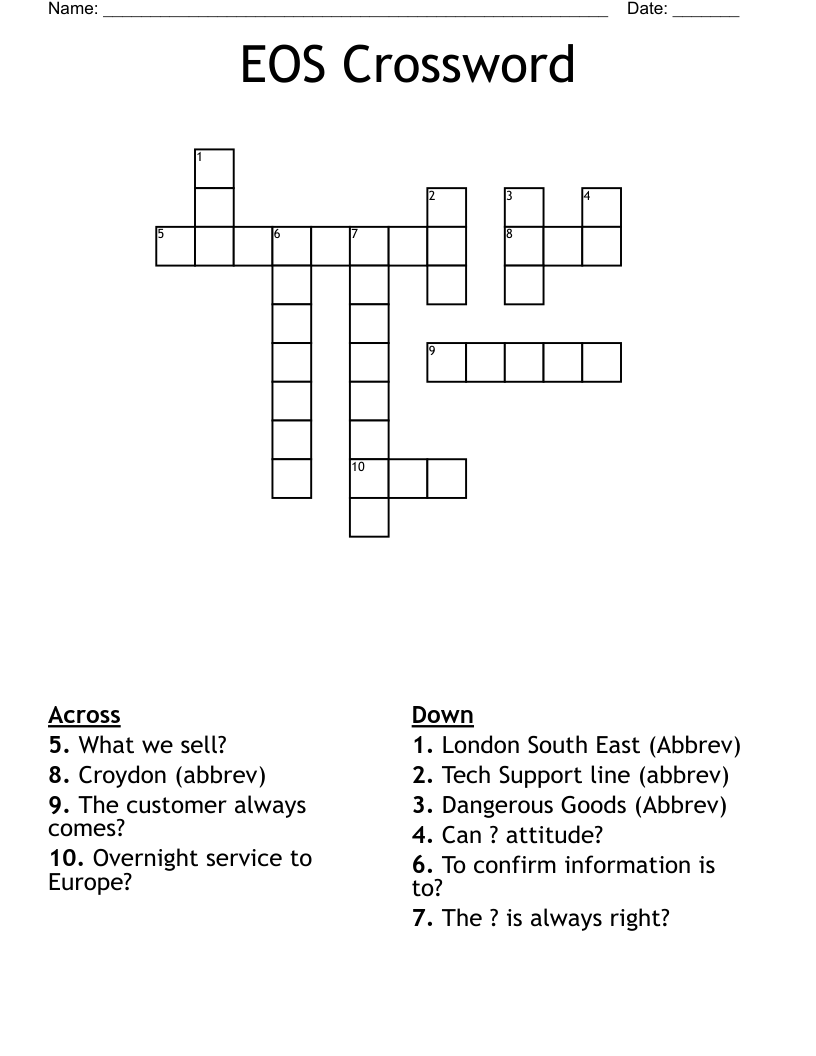 EOS Crossword