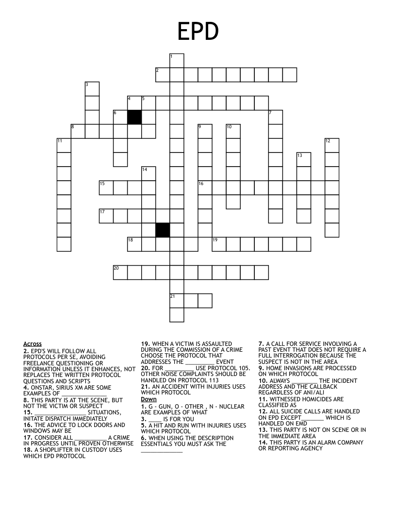 EPD  Crossword