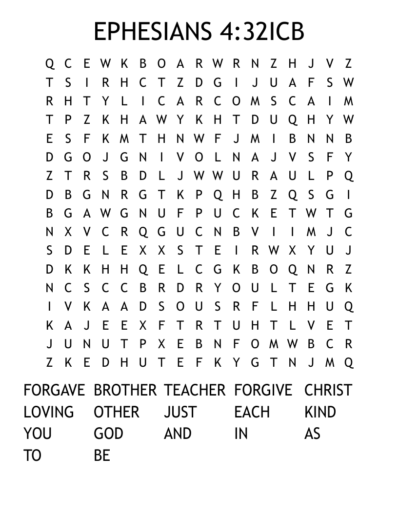 EPHESIANS 4:32ICB Word Search