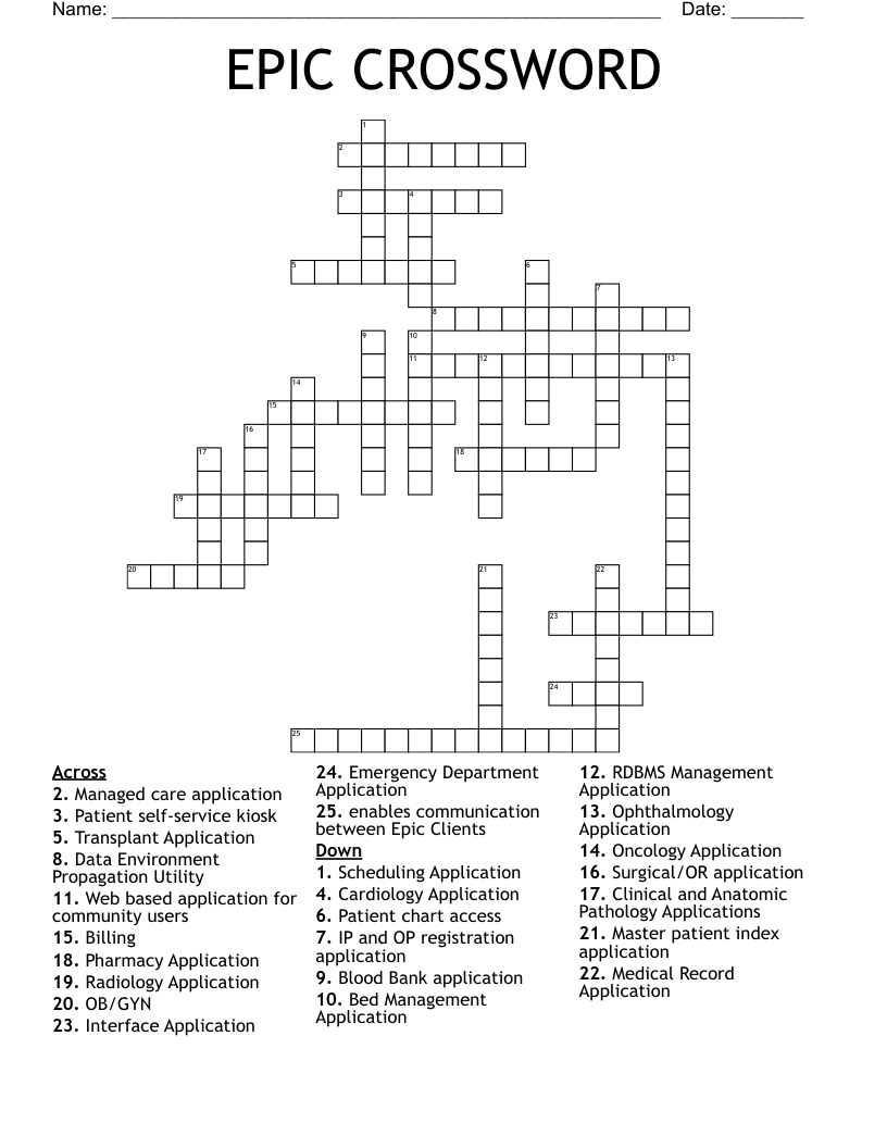 EPIC CROSSWORD