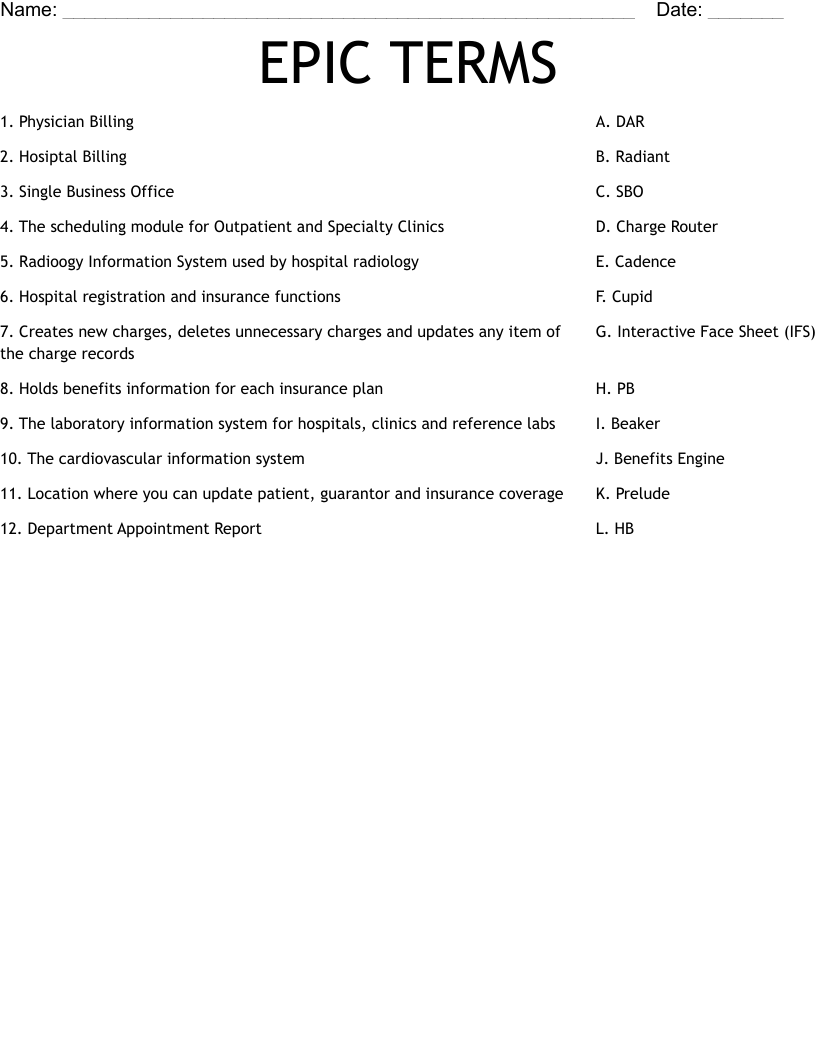 EPIC TERMS Worksheet