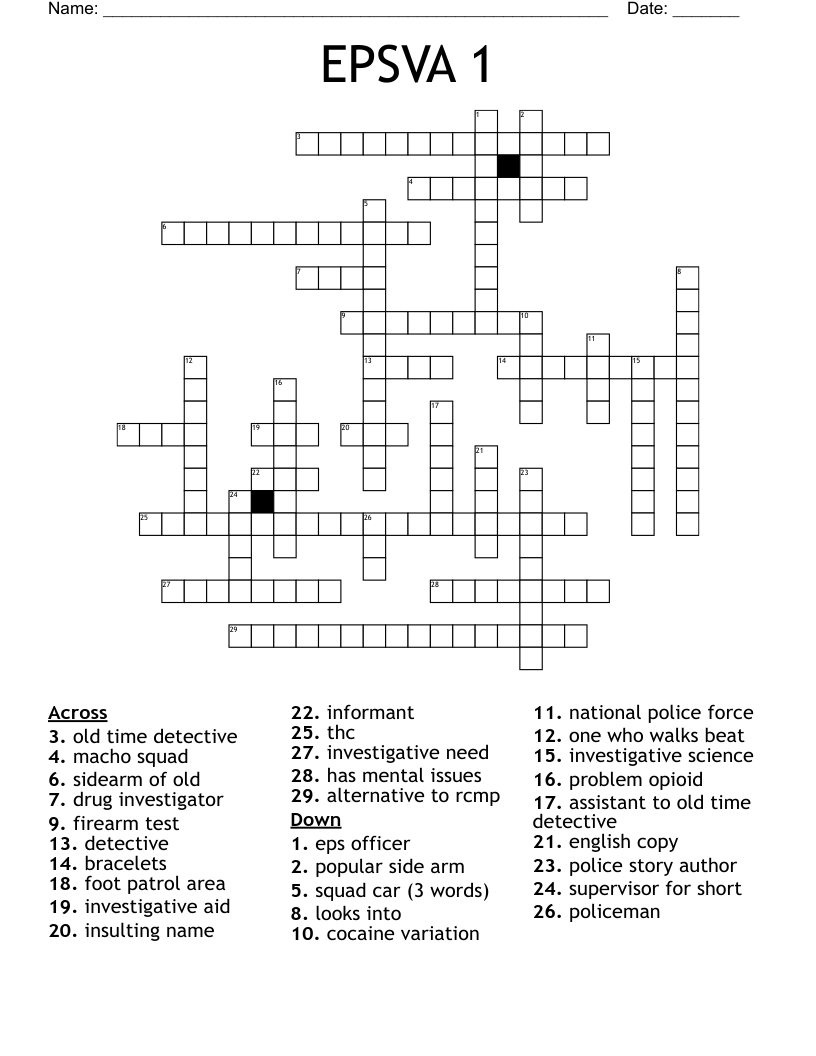 EPSVA 1 Crossword
