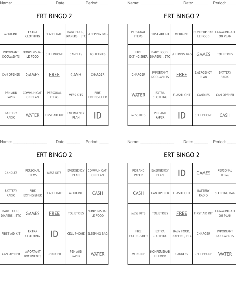 ERT BINGO 2