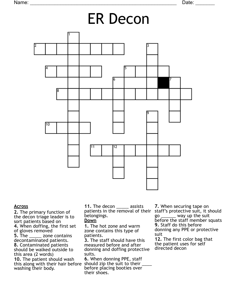 ER Decon Crossword