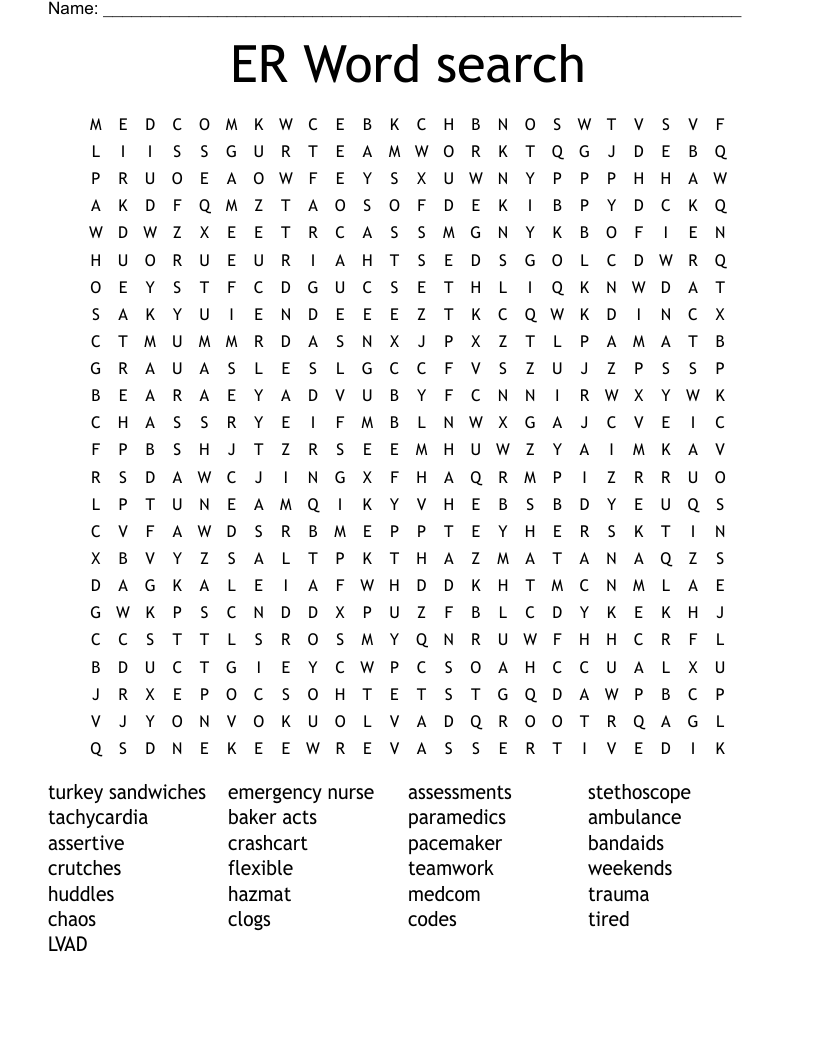 ER Word search
