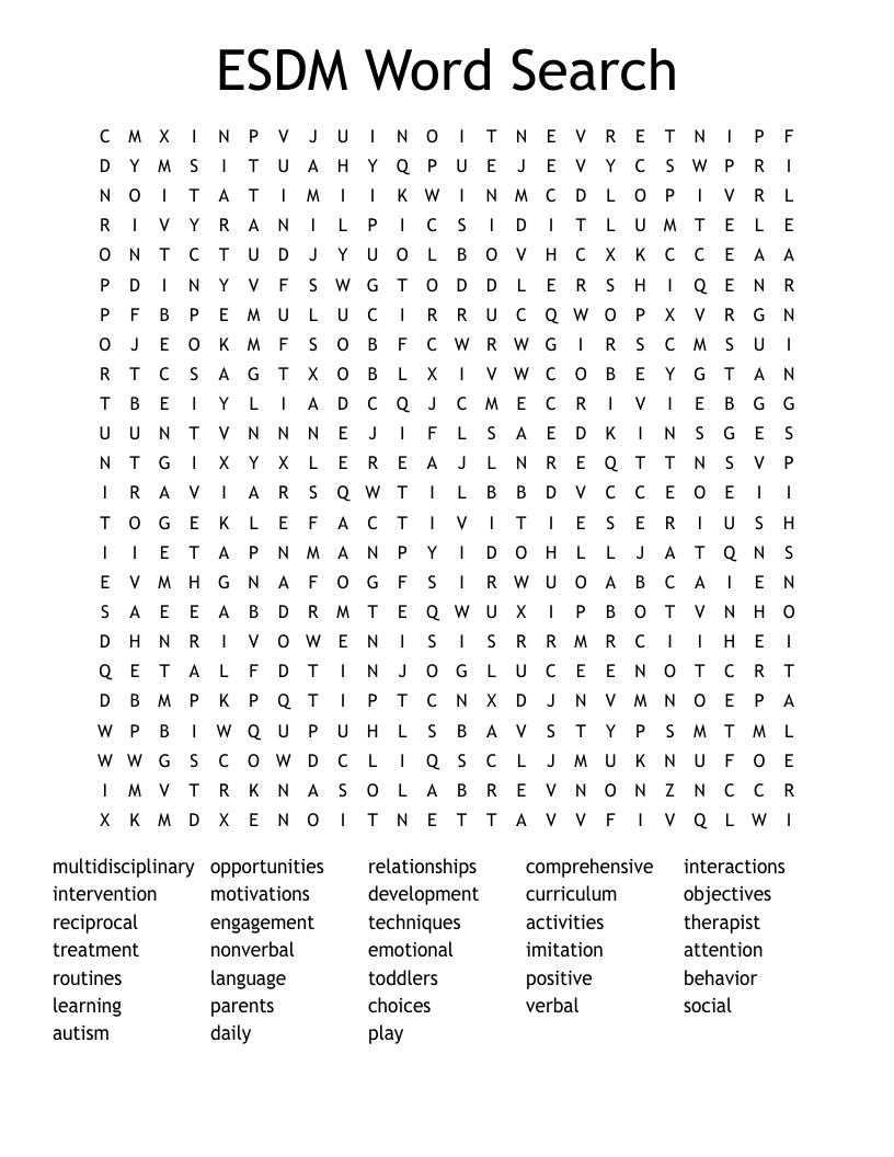 ESDM Word Search